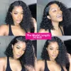 Lace Wigs Cabelo Humano Brasileiro Jerry Curly Parte Lateral Curto Bob Peruca para Mulheres Natural 13x1 Fronal Water Deep 230803