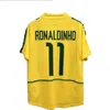 1998ブラジルサッカージャージ2002レトロシャツカルロスロマリオロナウドロナウジーニョ2004 Camisa de Futebol 1994 Brazils 2006 1982 Rivaldo Adriano 1988 Throwback Jersey