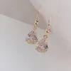 Boucles d'oreilles pendantes 2023 corée mode bijoux Premium goutte d'eau Zircon Design élégant métal découpe pour les femmes cadeau