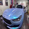 Super Gloss Candy Dreamy Grey Blue Vinyl Wrap Adhesive Sticker Film Glossy Rock Grey Car Wrapping Foil Roll Air Bubble246E