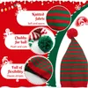 ELF Santa Beanies Christmas Party Sticked Hat Vuxna Green Red Stripe Winter Warm Cap Hair Head Wamer pannband Gorro