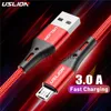 Chargers/Cables USLION 3A Micro USB Cable Fast Charge USB Data Cable Cord for Samsung S6 Xiaomi Redmi Note 4 Android Microusb Cable Mobile Phone x0804