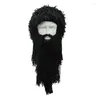 Berets Unisex Crazy Wig Long Beard Личность Бобов викинги шляпы ручной работы зимний косплей подарки смешные на рождественские костюмы на Хэллоуин