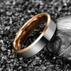 Wedding Rings VAKKI 6mm Tungsten Carbide Ring Gold Rose Women's Steel Color Dome Beveled Fashion Jewelry