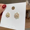 Stud Earrings Austyn Fashion Jewelry Exquisite Zircon Pearl Hollow Flower 14K Real Gold Elegant Women's Daily Camellia Earring