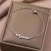 Link Bracelets Stainless Steel Bracelet Letter Mom Pendant Chain Fashion Charm Women's Jewelry Party Gift For Mom's Birthday