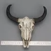 Dekorativa föremål figurer vägg 3d shofar/horn skalle prydnad longhorn får/ko skalle konst hantverk vilda djur figur hem dekor halloween 230804