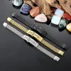 Link Bracelets 8.66" 12mm Heavy Silver Gold Black Color Stainless Steel Meshed Franco Chain Cross Charm Men's Bracelet