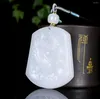 Kolye Kolyeler Doğal Beyaz Yeşim Dragon Halat Zinciri Hetian Jades Nephrite Fengshui Charms Kolye Erkek Kadın Şanslı Musluklar