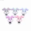 Pacifier Holders Clips# Sutoyuen 10/20/50 piece rabbit shaped silicone pacifier clip used for DIY production of baby pacifiers dentures and soothing care Z230805