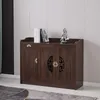 Black oak sideboard storage cabinet