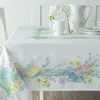 Nappe printemps pâques imperméable Rectangle nappe vacances fête décorations fleur oeuf couverture pour décoration 2023