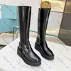 Monolith Stiefel Designer-Schuhe, Nylon-Stiefel, Häkelstiefel, modische Leder-Schnürschuhe mit mittlerem Absatz, Outdoor-Damen-Knöcheltrainer