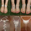 خلخال 1pc لؤلؤة حافي القدمين في Anklet chain chain toe tee حلقة سوار الشاطئ للنساء هدايا الموضة الصيفية