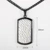 Chains Dog Tag Pendant Necklace For Men Boys Shield Shape Charm Black Silver Color Punk Jewelry Accessories Gift Wholesale DKP689