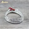 Bracelets porte-bonheur Anslow Marque En Gros Bijoux De Mode À La Main DIY Coude Vintage Rétro Bracelet En Cuir Pour Femmes Hommes Cadeau De Noël LOW0823LB 230803