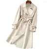 Trench femme manteaux veste femmes printemps 2023 coupe-vent femme manteau long mince Style britannique manches vêtements mode Beige