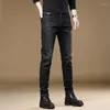 Jeans Masculino Masculino Skinny Velo de Inverno Grosso Quente Azul Denim Calça Lápis Sexy Invisível Zíper Duplo Aberto Virilha Roupas Sexuais ao Ar Livre