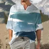 Camicie casual da uomo Camicia estiva da spiaggia hawaiana da uomo Stampa estetica Pullover oversize con maniche a T Boho Top Stile allentato Camisa Hombre