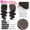 Synthetic Wigs Miss Cara Malaysian Body Wave Bundles With 4x4 Closure 100 Human Hair 3 4 Inches 230803