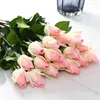 Flores decorativas 11 pçs rosa artificial toque real buquê de casamento flor real para decoração de festa em casa