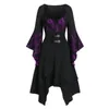 Casual Dresses For Women Fashion Halloween Gothic Cosplay Costumes Lace Punk Party Gown Vintage Dress Irregular Hem