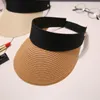 Breda brim hattar sommar tomt topp sunhat bärbara mode vikbara magiska band roll-up strandhatt kvinnor sol casual halm cap visorer