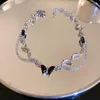 Strand YOUNGX Y2k Sweet Crystal Butterfly Charm Bracelet Fashion Shiny Black Rhinestone Pendant Bracelets For Women Jewelry