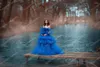 Casual Dresses Est Blue Tulle Tiered Maternity Long Off The Shoulder Puff Sleeves Ruffles Pregnant Women Gowns To Pography