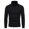 Heren Truien Herfst Winter Coltrui Mannen Warm Mode Effen Kleur Slim Fit Trui Heren Gebreid Dieptepunt Shirt