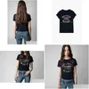 Damen T-Shirt Damen 23ss Zv Classic Letter Gilding T-Shirt Colorf Print Zadig Rundhals-T-Shirts Damen Kurzarm-Tops Drop Delivery