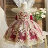 Vestidos para meninas bordados elegantes para crianças vestidos de princesa para bebês meninas sem costas laço rendas festa de casamento vestido de noite crianças traje de cerimônia 230803