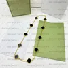 Clover jewelry designer necklace for woman four leaf clover pendant necklaces 10 flower sweater chain short chains fashion black white red green women gold necklace