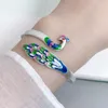 Bangle Rd Enamel Kolor ręcznie robiony kolorowy phoenix otwarta bransoletka pawi ekran retro styl etniczny