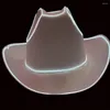 Berets Cowgirl Hat Luminous Led Western Cowboy For Bachelorette Party Country Wedding Glow In The Bridal Bride Halloween