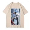 T-shirts pour hommes Anime tronçonneuse hommes coton à manches courtes 2d imprimé mode T-Shirt haute qualité col rond confortable