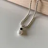 Pendant Necklaces Simple Silver Color Geometric Cut Sparkling Pearl Necklace For Women Tiny Chain Wedding Engagement Fashion Jewelry