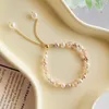 Charm Bracelets Natural Water Fresh Pearl charm Bangles Para Mulheres Pulseiras Ajustáveis Artesanais Jóias de Luxo Fino 230803