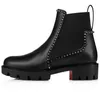 Famous red Design Lug Sole Ankle Boots Women Booty Black Genuine Leather Ladies Bottes Luxurious Brands Booties Capahuttas Movidastic