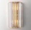 Lampade da parete Crystal Sconce Modern Retro LED Lineare Ottone Cromo Nero Lustro Camera da letto Soggiorno Luci del corridoio