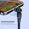 Carregadores/Cabos 540 Graus Rotate Magnetic Cable 3A Fast Charging Magnet Charger Micro USB Type C Cable Mobile Phone Wire For iPhone Xiaomi x0804