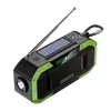 Portabla högtalare Portabla Bluetooth -högtalare Hand Crank AM/FM Solar 5000mAh Bank Emergency LED Ficklight Camping Survival Tools