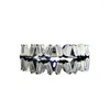 Cluster Rings 2023 925 Silver Ladder Square Irregular INS Cold Wind Stacked Diamond Ring