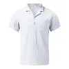 Mäns casual skjortor sommar kortärmad t-shirt bomull och linne fast färgskjorta bekväm andningsbar topp