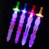 LED SwordSguns 8st Luminous Swords Toys Light Up Blinking Wands Sticks Kids Cosplay Birthday Color 230804