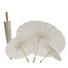 Stock fans Parasols Wedding Bride Parasols White Paper Umbrella Wooden Handle Japanese Chinese Craft 60cm Diameter Umbrellas