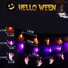 Dizeler 20/10leds Pumpkin Bat Spider LED Işık Dize 1.5/3m Cadılar Bayramı Işıkları Noel Bar Festivali Partisi Açık Deco Lamba