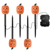 Flameless Pumpkin Lantern Tea Light Halloween Battery Operated Up Party Decor