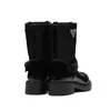 Marques populaires Monolith Bottines en cuir brossé Hommes Nylon Combat Boot Chunky Lug Sole Platform Booties Comfort Walking Black EU35-40