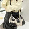 Вечерние сумки Jiomay Luxury Designer Sadbags Женщины холст сплайсинг девушек патентная кожаная цепь патентная кожаная цепь 230804